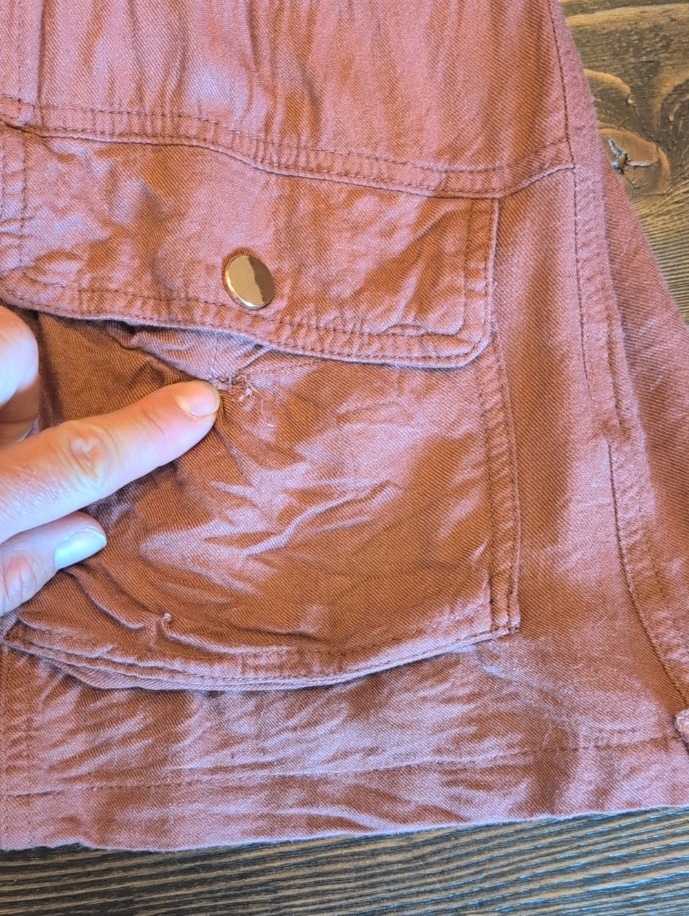 Lightweight Rusty Orange Button-Front Utility Jacket - Picture 2 of 4